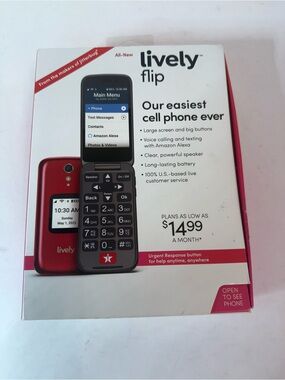 📱 Lively Flip Cell Phone in Red with Large Buttons📱